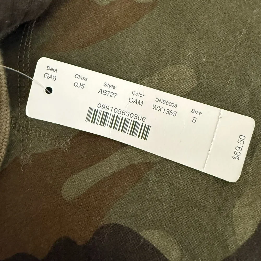 J. Crew Green Camouflage Fleece Hoodie